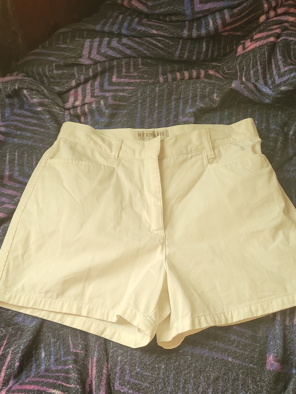 Women's White High-Rise Chino Shorts